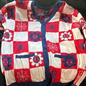 Marvel Spider-Man Floral Checkered Women's Cardigan, a BoxLunch exclusive